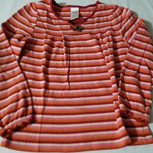 Gymboree Harvest Leaves size 7 striped shirt GUC wash fade